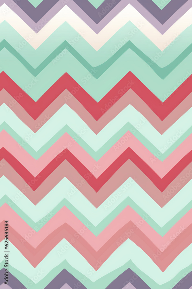 exploration of the dynamic potentialities of optical phenomena with a pattern of zigzagging lines in pastel green, yellow, gray, and dusty lavender exploration of the dynamic potentialities of optical phenomena with a pattern of zigzagging lines in pastel green, yellow, gray, and dusty lavender