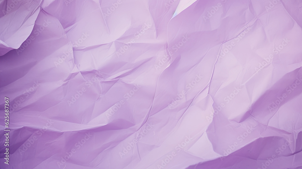 close up of a crumpled purple paper texture, light purple, handicraft pattern for your design, AI