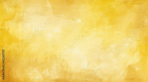 yellow paper with water color, grunge textured background, creative design, brushstrokes, AI