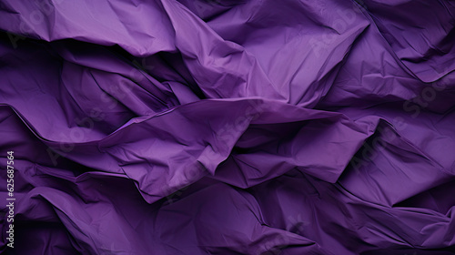 close-up view of a crumpled purple cloth, paper, perfect for a textured background, detail material for your poster, AI