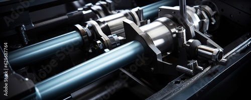 High-performance hydraulic cylinders, main driving mechanism. Generative AI.
