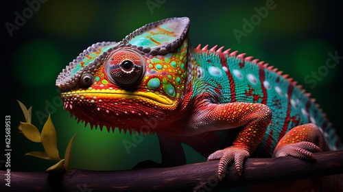 chameleon with amazing colors Generative AI © Suleyman