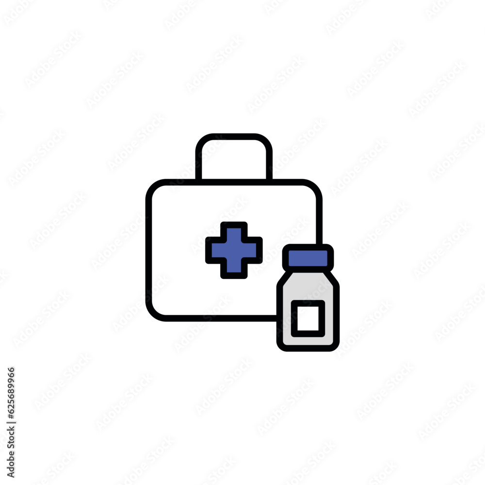 First Aid Kit icon design with white background stock illustration First Aid Kit icon design with white background stock illustration