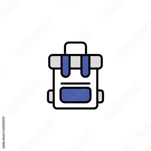 Bag Pack icon design with white background stock illustration