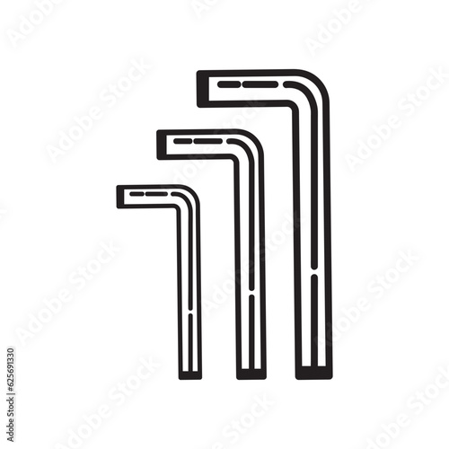allen key icon logo vector design template