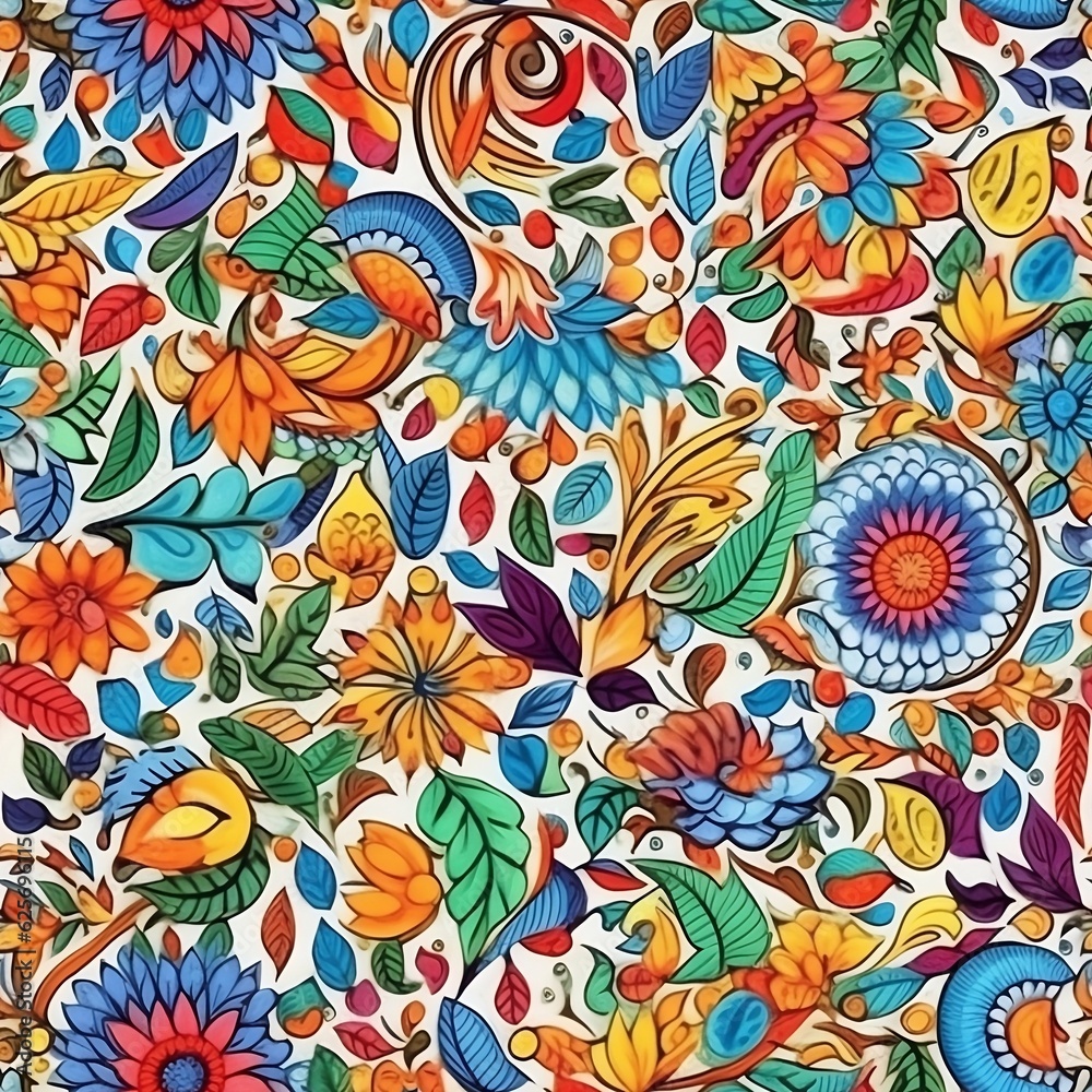 seamless floral pattern, generative Ai 