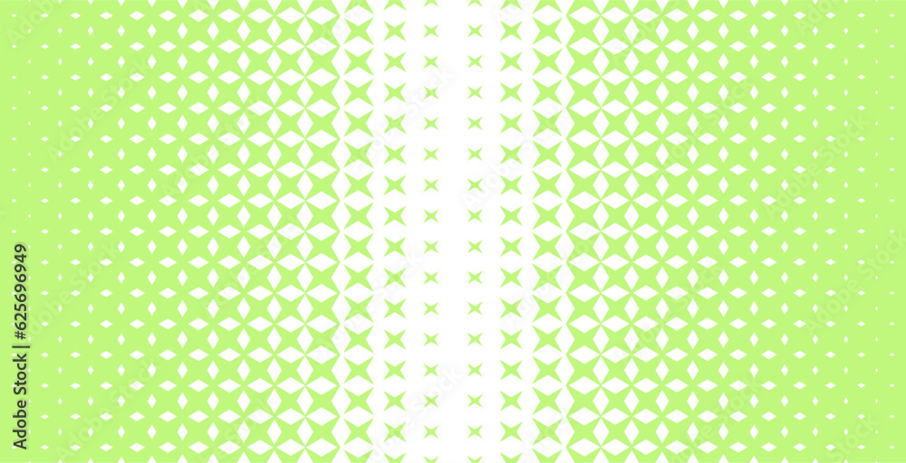 Halftone pattern with rhombuses and stars. Abstract geometric gradient background. Vector illustration.