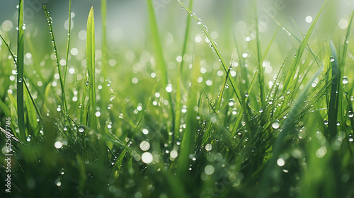 Green grass with dew