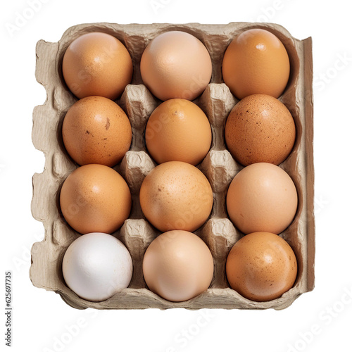 Egg carton. isolated object, transparent background