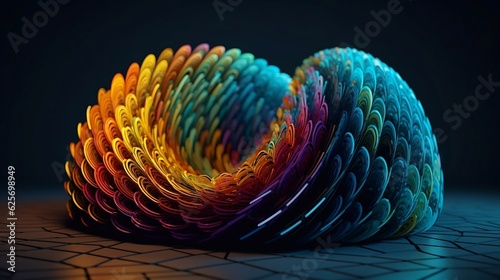 3d rendered illustration of a spiral  generative Ai 