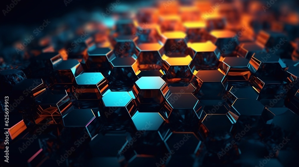 abstract background with hexagons, generative Ai abstract background with hexagons, generative Ai