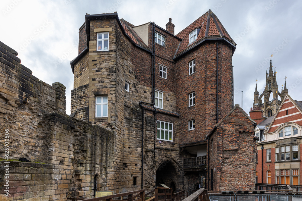 The Black Gate, Newcastle's castle gatehouse, north east England, UK