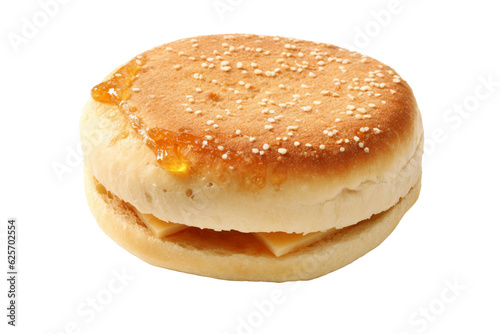 English muffin. isolated object, transparent background