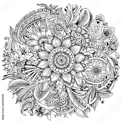 Coloring page antistress, generative AI 