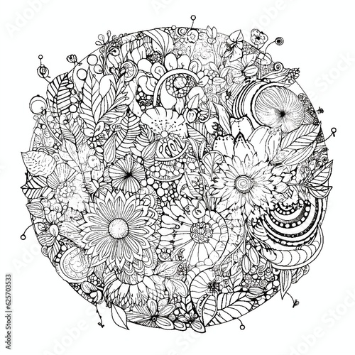 Coloring page antistress, generative AI 