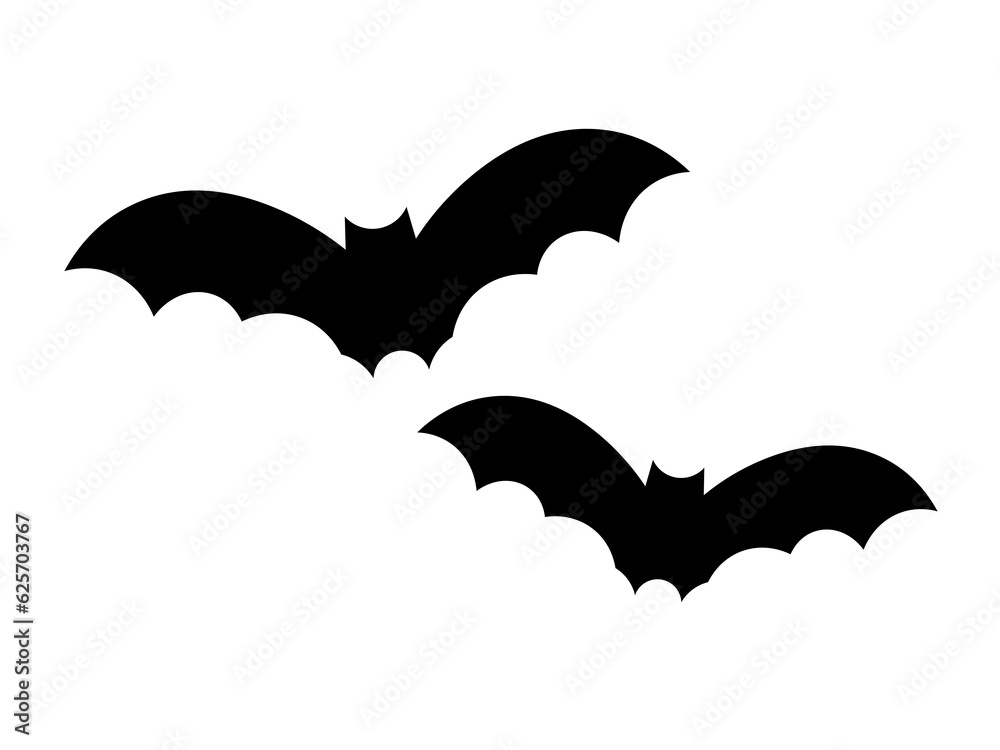 ハロウィンコウモリアイコン：黒2