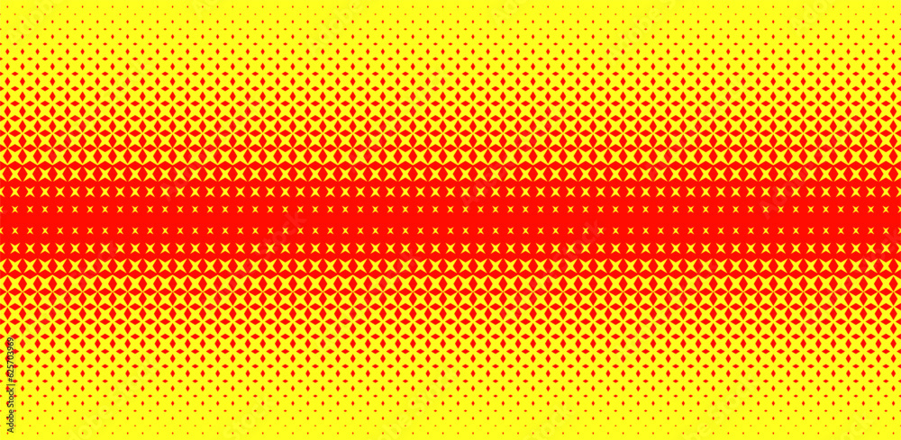 Halftone pattern with rhombuses and stars. Abstract geometric gradient background. Vector illustration,