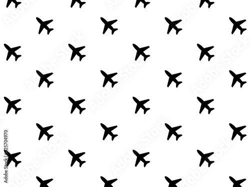 飛行機マークパターン背景：黒