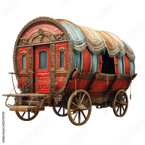 Gypsy caravan. isolated object, transparent background