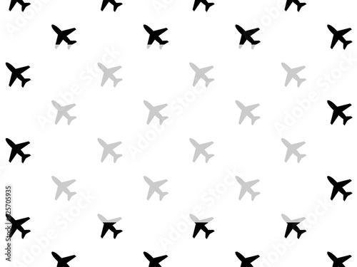飛行機マークパターンフレーム：黒