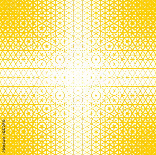 Halftone pattern with rhombuses and stars. Abstract geometric gradient background. Vector illustration,