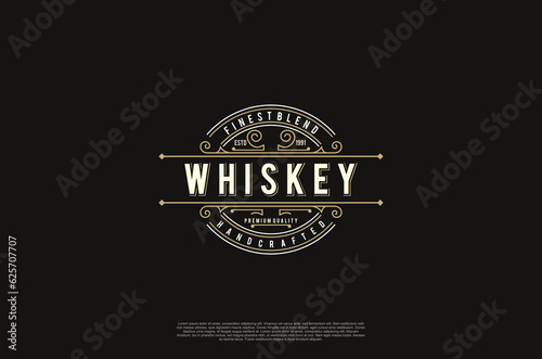 Old vinatage label ornament logo antique label decorations. Vector design element