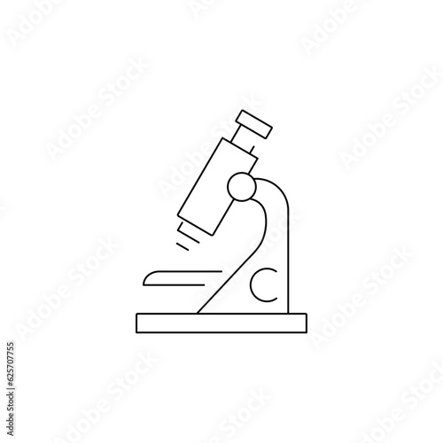 Simple microscope line icon. Medical analysis check icon. Vector illustration