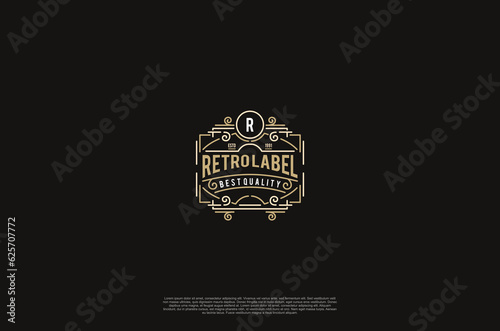 Old vinatage label ornament logo antique label decorations. Vector design element