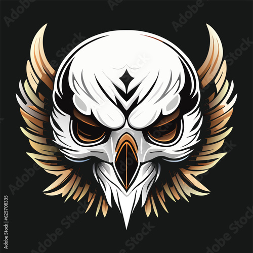 Celebrate history with our timeless eagle skull graphic, an artistic representation of a bygone guardian's majesty.