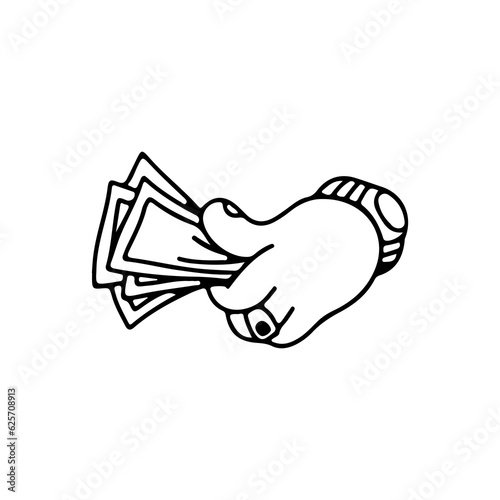 vector illustration of hand holding money