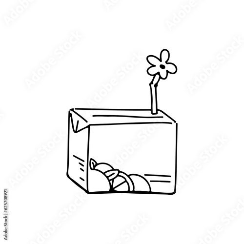 vector illustration of boxed fruit drink