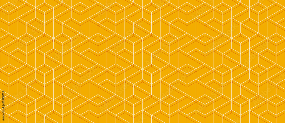 Vector seamless cubic hexagon pattern. Abstract geometric low poly background. Stylish grid texture. Vector seamless cubic hexagon pattern. Abstract geometric low poly background. Stylish grid texture.