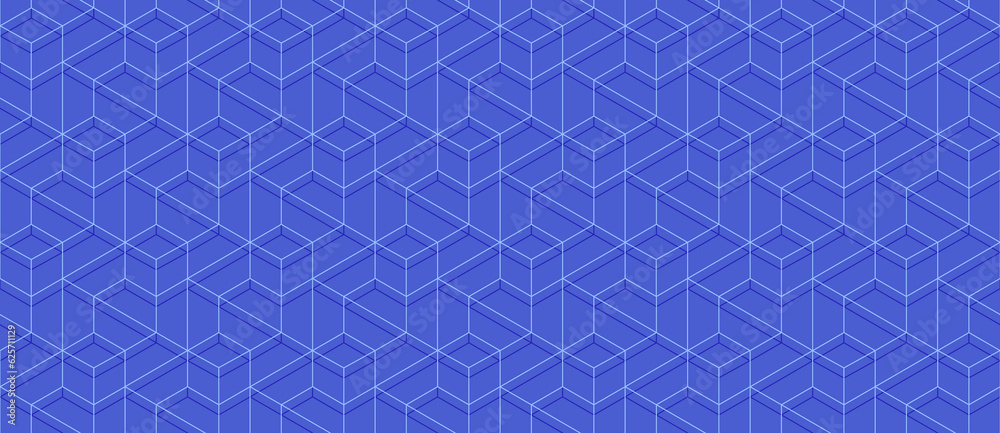 Vector seamless cubic hexagon pattern. Abstract geometric low poly background. Stylish grid texture. Vector seamless cubic hexagon pattern. Abstract geometric low poly background. Stylish grid texture.