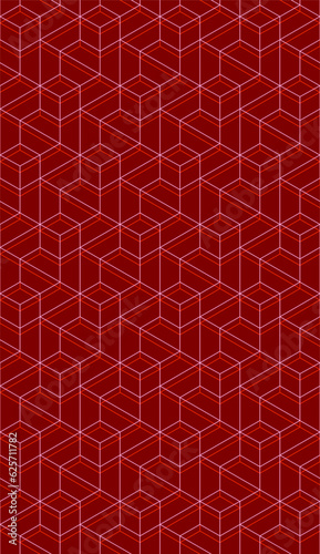Vector seamless cubic hexagon pattern. Abstract geometric low poly background. Stylish grid texture.