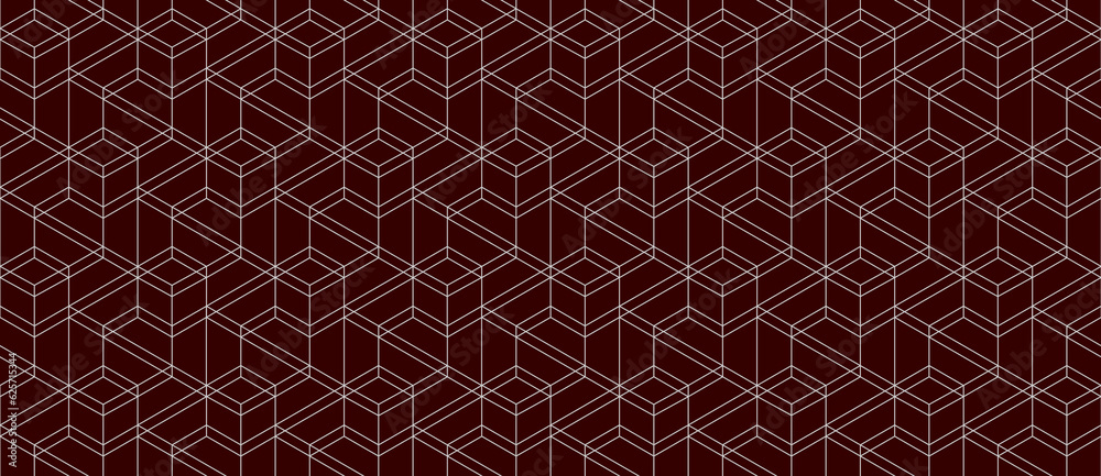 Vector seamless cubic hexagon pattern. Abstract geometric low poly background. Stylish grid texture. Vector seamless cubic hexagon pattern. Abstract geometric low poly background. Stylish grid texture.