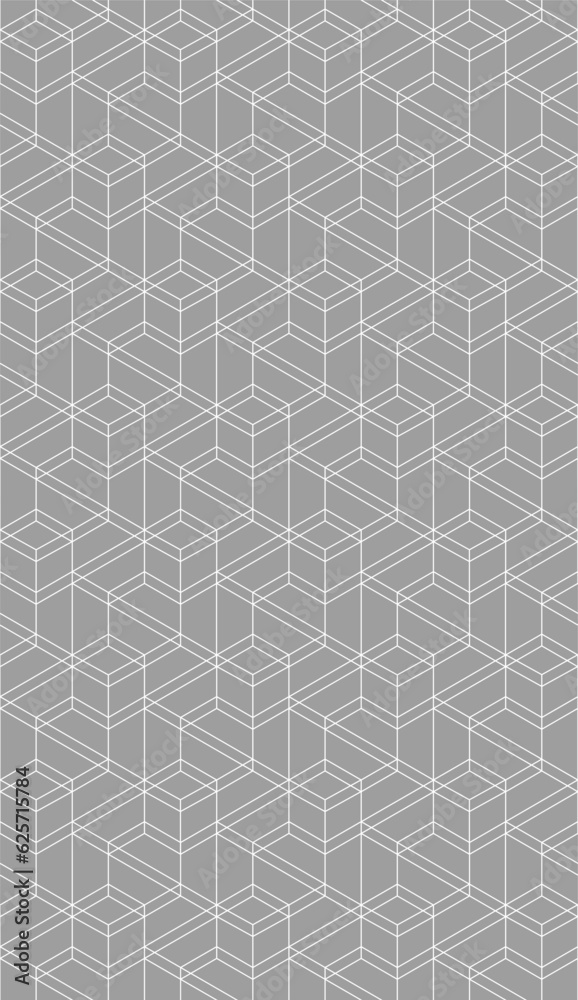 Vector seamless cubic hexagon pattern. Abstract geometric low poly background. Stylish grid texture. Vector seamless cubic hexagon pattern. Abstract geometric low poly background. Stylish grid texture.