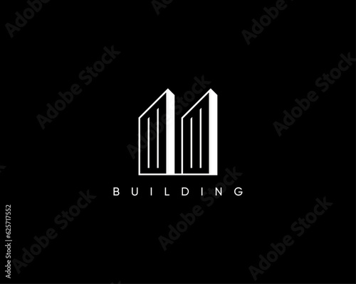 Building, real estate, property and skyscraper logo design concept for business identity.