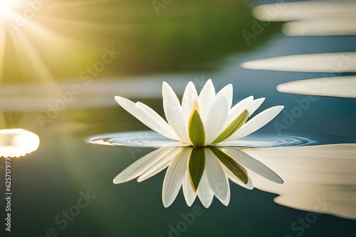 white water lily in water