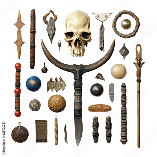 Fototapeta Supernatural talismans in a hunters kit