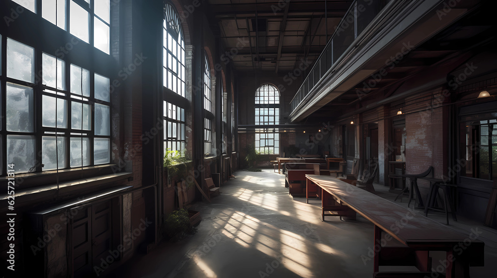 The beauty of industrial architecture is revealed in all its splendor. An abandoned factory is transformed into a stunning modern art museum. The building's original structural elements, such as expos