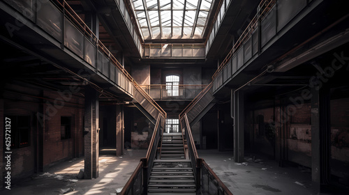 The beauty of industrial architecture is revealed in all its splendor. An abandoned factory is transformed into a stunning modern art museum. The building's original structural elements, such as expos