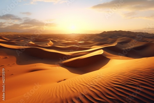 Dunes in the desert. Background with selective focus and copy space. AI generated, human enhanced