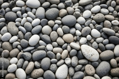 Abstract background with dry beautiful stones or pebbles, selective focus. AI generated, human enhanced.