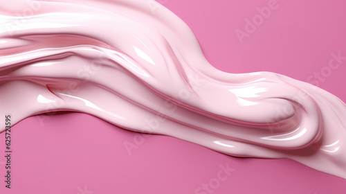 Beauty cream texture background. Pink color face cream lotion moisturizer smear © brillianata