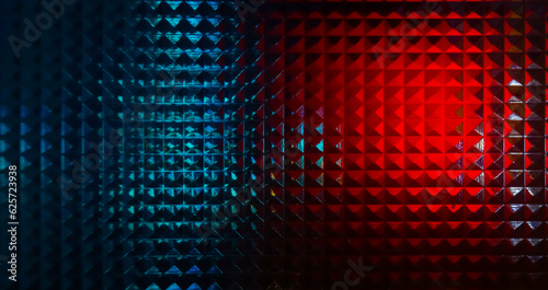 Blue red abstract background with glass reflection 