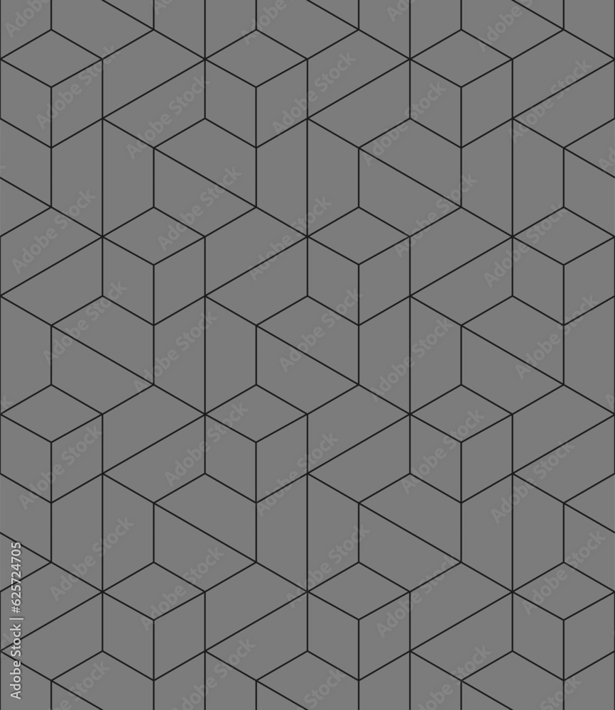Vector seamless cubic hexagon pattern. Abstract geometric low poly background. Stylish grid texture. Vector seamless cubic hexagon pattern. Abstract geometric low poly background. Stylish grid texture.