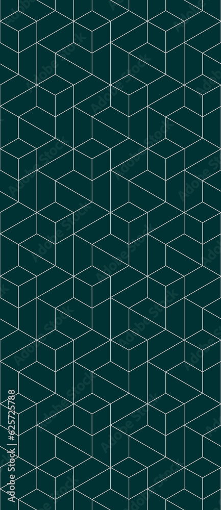Fototapeta premium Vector seamless cubic hexagon pattern. Abstract geometric low poly background. Stylish grid texture.