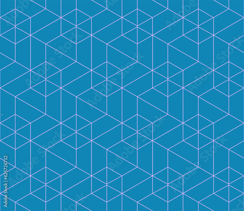 Vector seamless cubic hexagon pattern. Abstract geometric low poly background. Stylish grid texture.