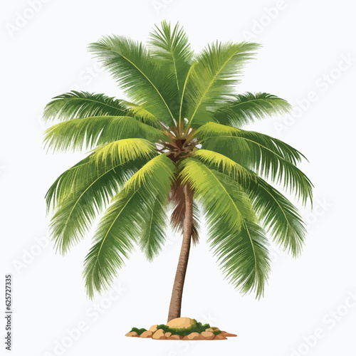 coconut palm tree isolated in white background vector
