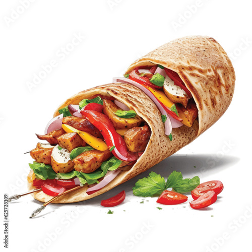 Kebab Food Vector isolated in white background